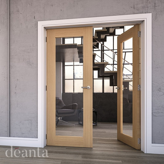 Deanta Walden Unfinished Internal Oak Door with Clear Glass 35NM6GCUNX