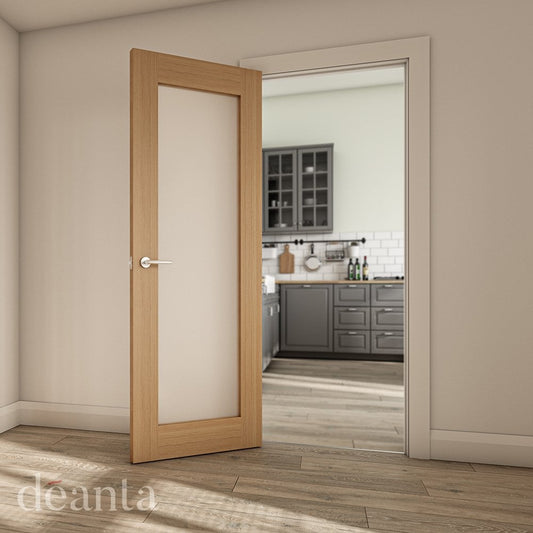 Deanta Walden Unfinished Internal Oak Door with Obscure Glass 35NM6GFUNX