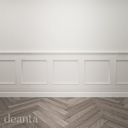 Deanta white primed Balmoral wall panelling