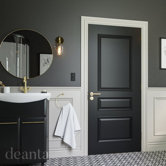 Deanta Windsor Fully Finished Internal Black Fire Door 45WINFDBLFSC