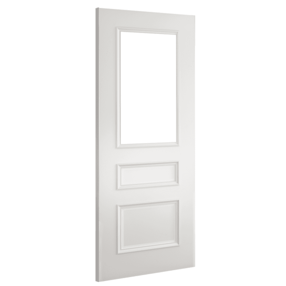 Deanta Windsor White Primed Internal Door with Clear Bevelled Glass 40WINGWHP