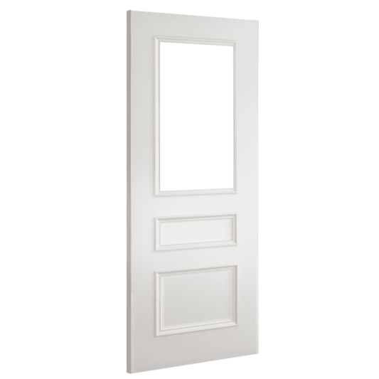 Deanta Windsor White Primed Internal Door with Clear Bevelled Glass 40WINGWHP