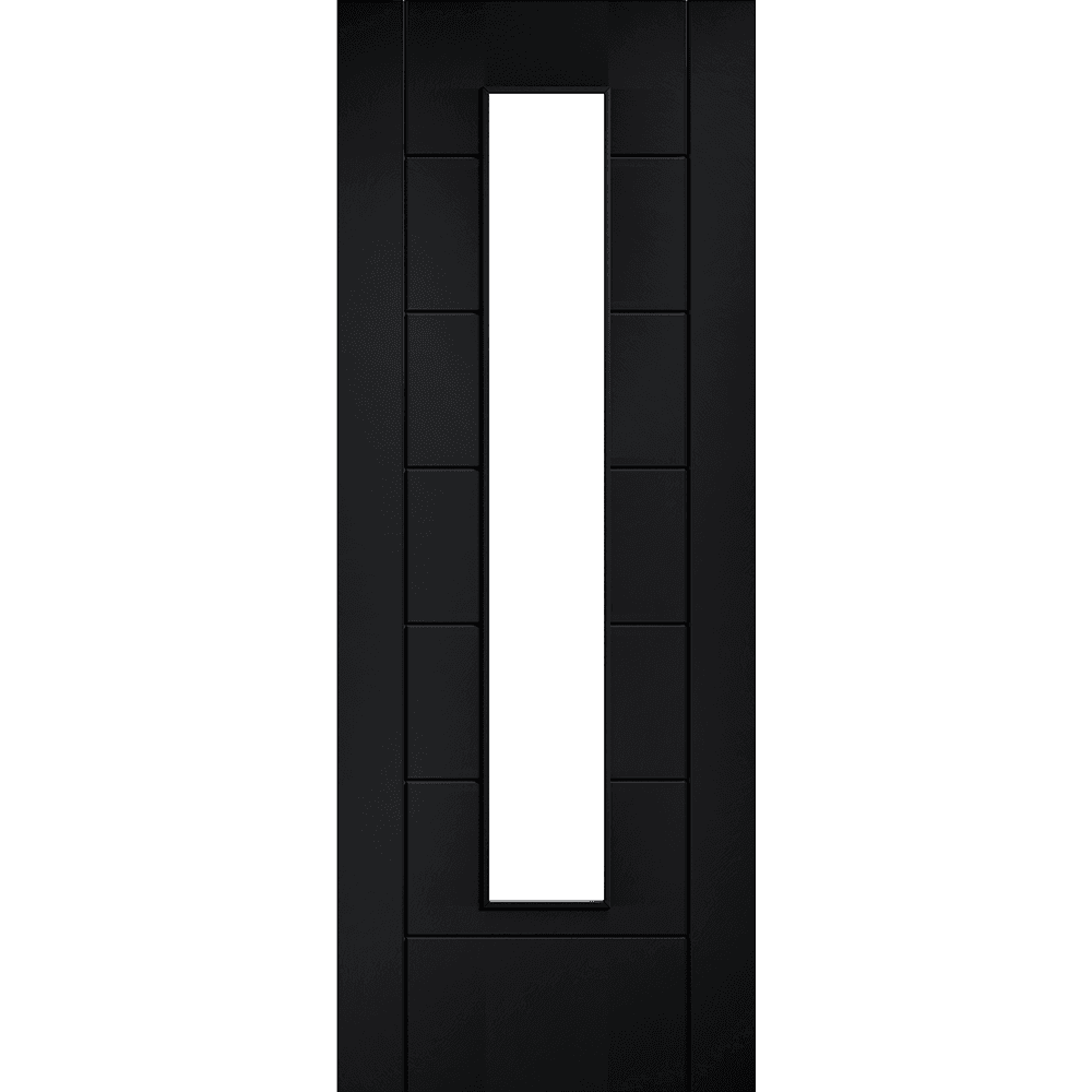 Doors2Floors Arctic Fully Finished Black Laminated Glazed Door LAMBLKLINGL