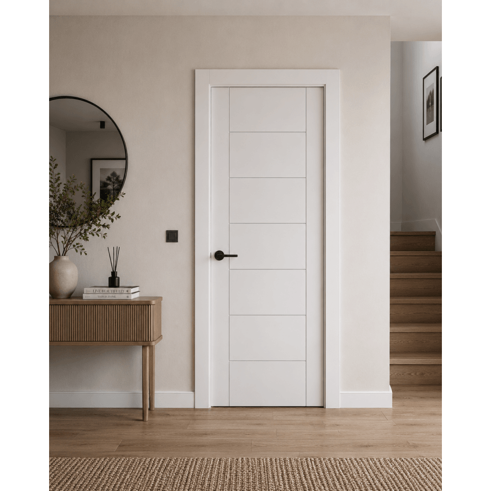 Doors2Floors Arctic Fully Finished White Laminated Fire Door LAMWHILINFC