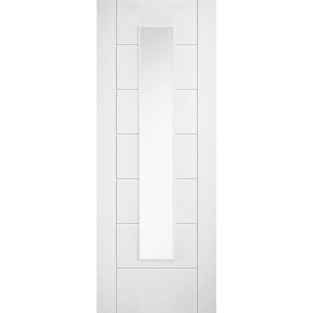 Doors2Floors Arctic Fully Finished White Laminated Glazed Door LAMWHILINGL