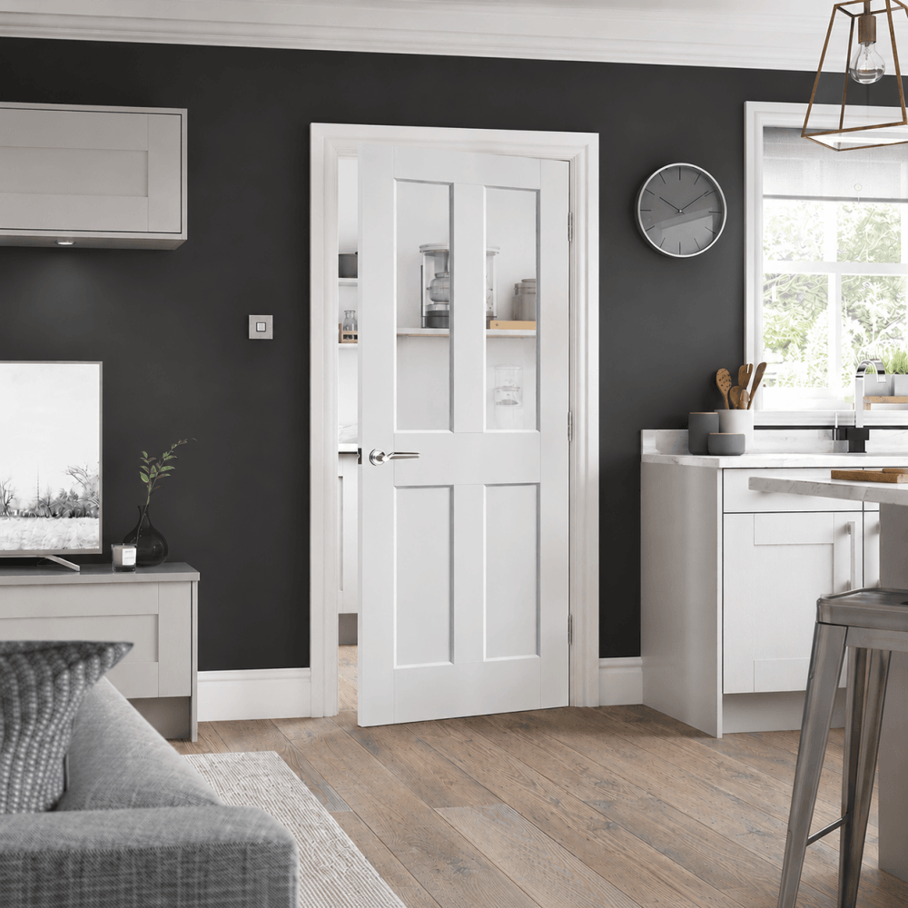 Doors2Floors Ashford White Smooth Internal Glazed Door SMOASHGL
