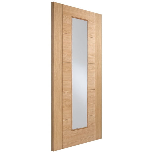 Doors2Floors Vancouver 1L internal oak fire door with fire rated frosted glass