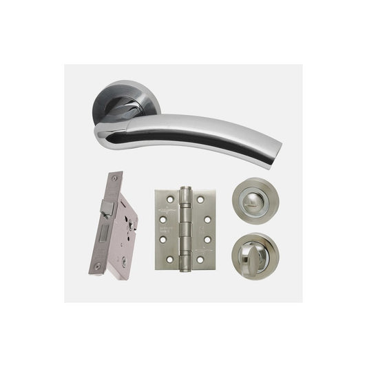 Jupiter Polished Chrome / Satin Chrome Privacy Handle Hardware Pack HARDJUPPRI