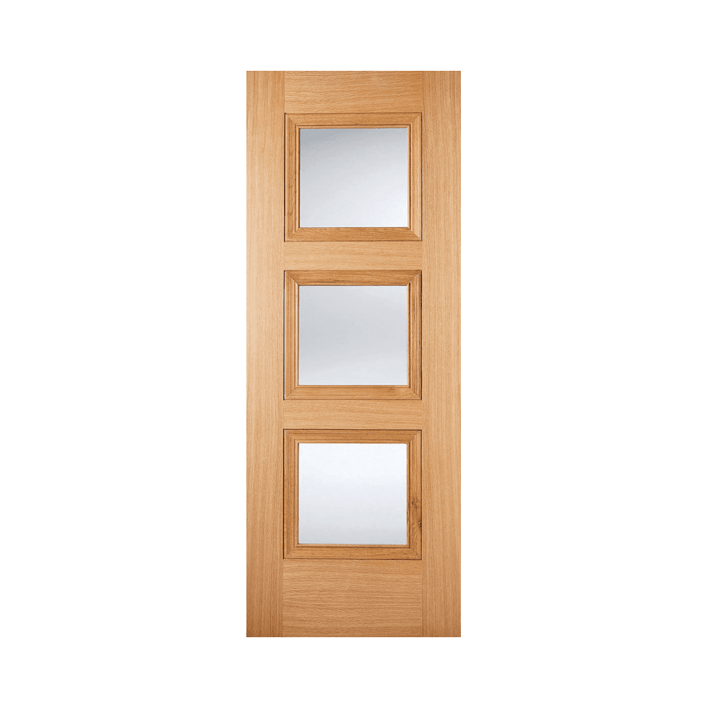 LPD Amsterdam Glazed Fully Finished Oak Internal Door AMSOAKGL