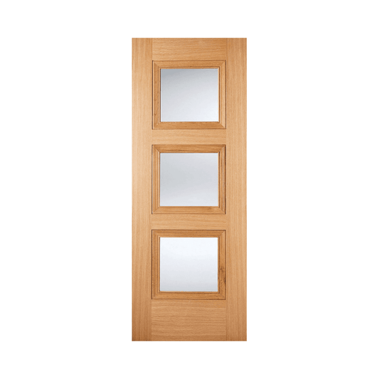 LPD Amsterdam Glazed Fully Finished Oak Internal Door AMSOAKGL