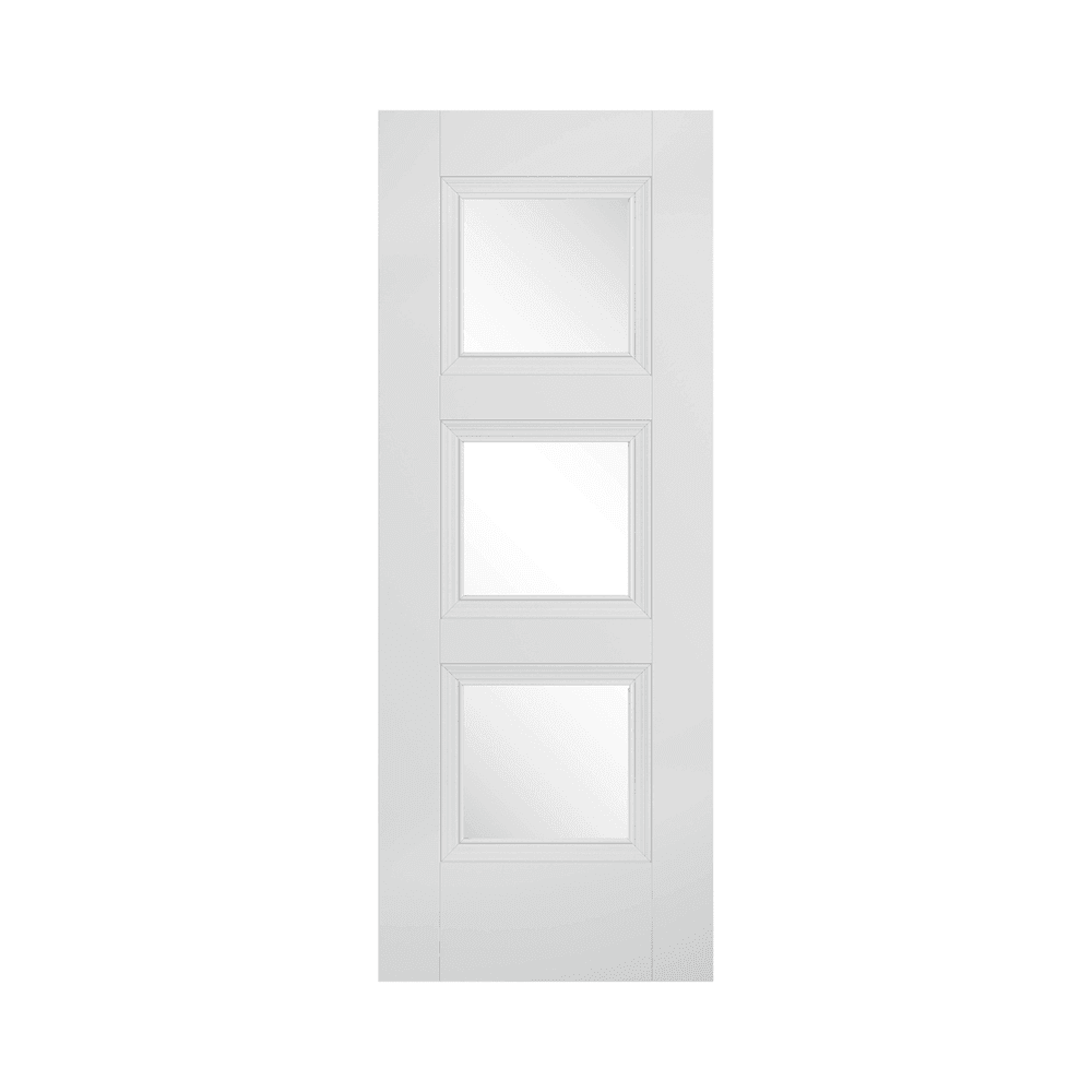 LPD Amsterdam Glazed Primed Plus White Internal Door AMSWHIGL