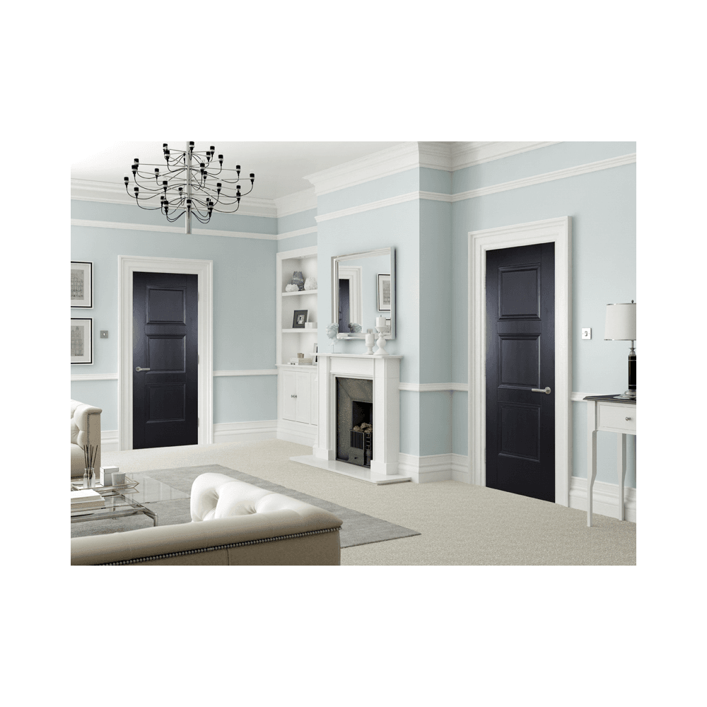 LPD Amsterdam Primed Plus Black Internal Door AMSBLA, view 2