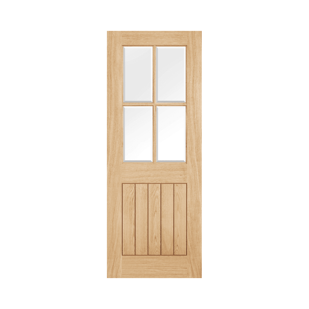 LPD Belize Unfinished Internal Oak Door With 4 Light Glaze OBEL4L