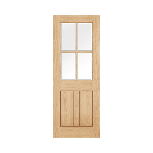 LPD Belize Unfinished Internal Oak Door With 4 Light Glaze OBEL4L