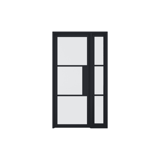 LPD Black Fully Finished Tribeca Sidelight W6 without Lock Block Door W6TRINLB3