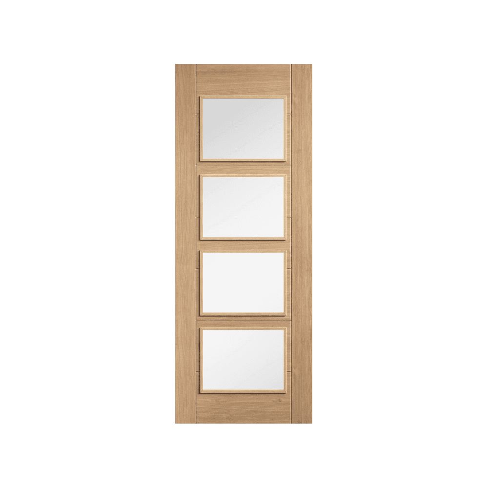 LPD Carini Fully Finished 4 Light Glazed Internal Oak Door OCARPF4L