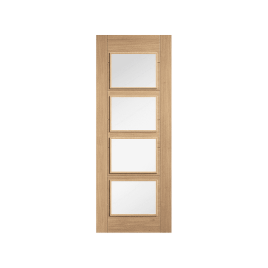 LPD Carini Fully Finished 4 Light Glazed Internal Oak Door OCARPF4L