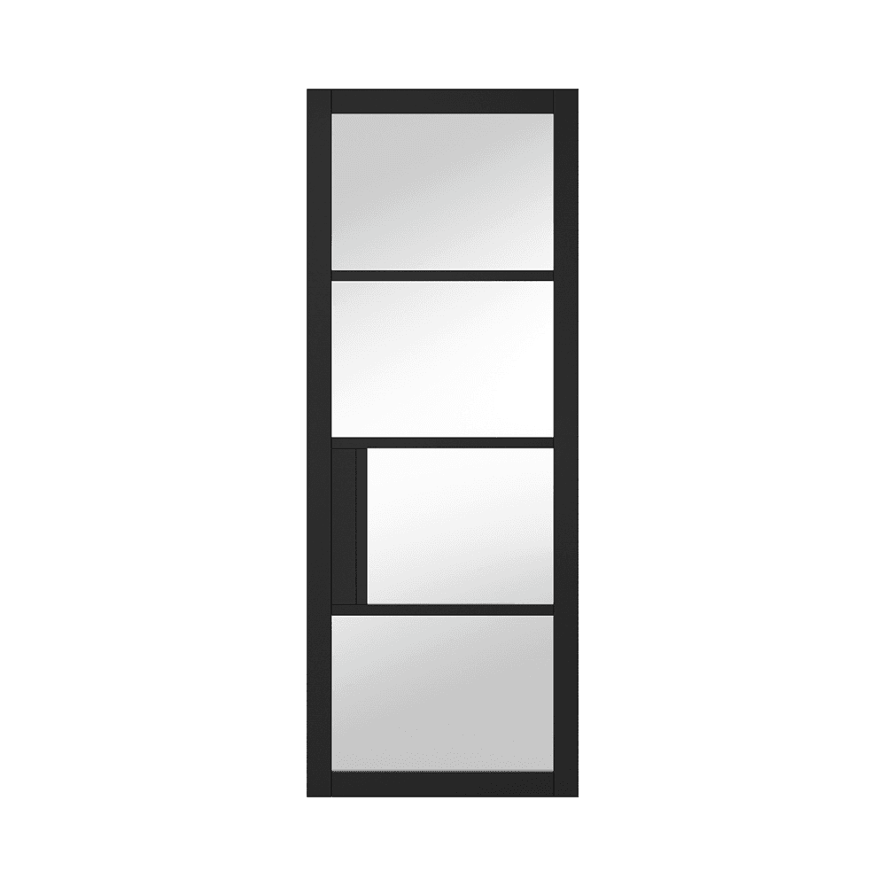LPD Chelsea Black Internal Clear Glazed Door CHEBLACLR