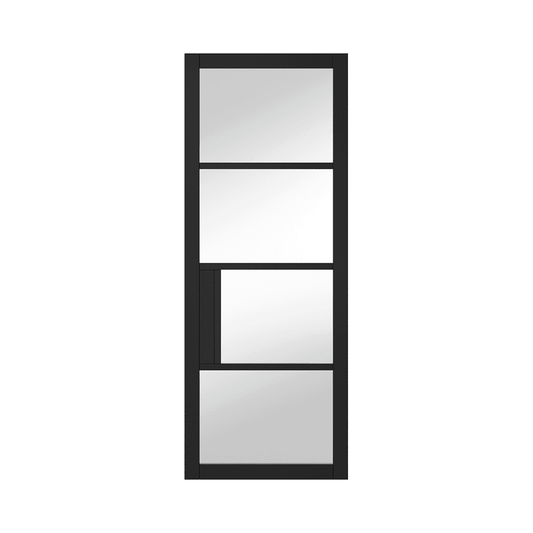 LPD Chelsea Black Internal Clear Glazed Door CHEBLACLR