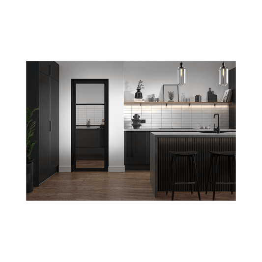 LPD Chelsea Black Internal Clear Glazed Door CHEBLACLR