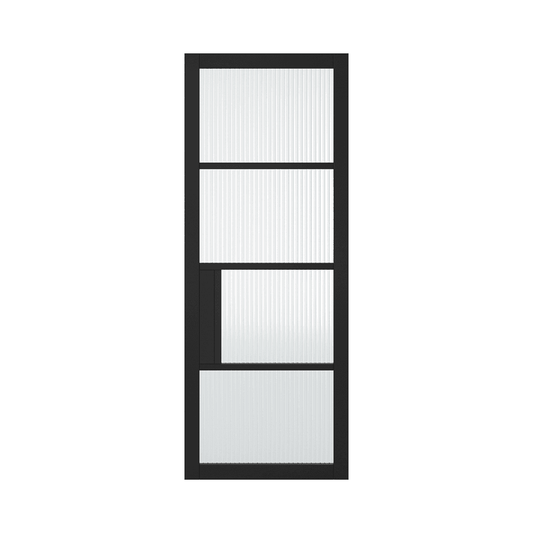 LPD Chelsea Black Internal Reeded Glazed Door CHEBLAREE