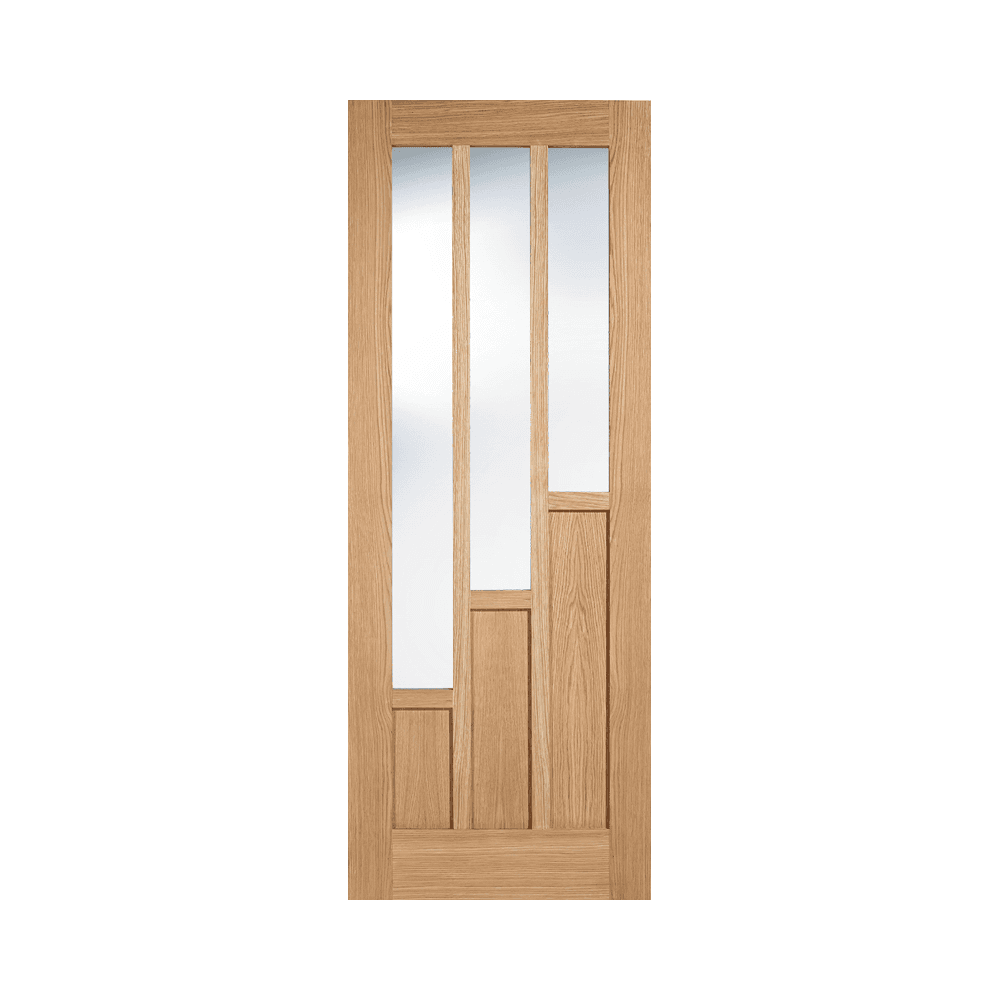 LPD Coventry Fully Finished Internal Oak Door With Clear Glass PFCOVOAKGL