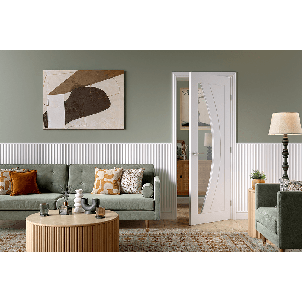 LPD Girona White Primed Internal Glazed Door GIRWPCG, view 2