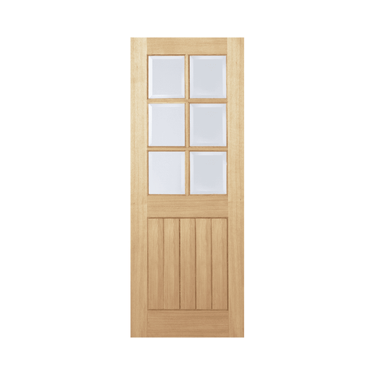 LPD Mexicano 6L Unfinished Clear Bevelled Glazed Oak Door OMEXCG