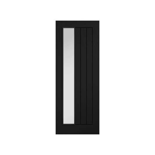 LPD Mexicano Black Offset Glazed Fully Finished Internal Door MEXBLASOCG