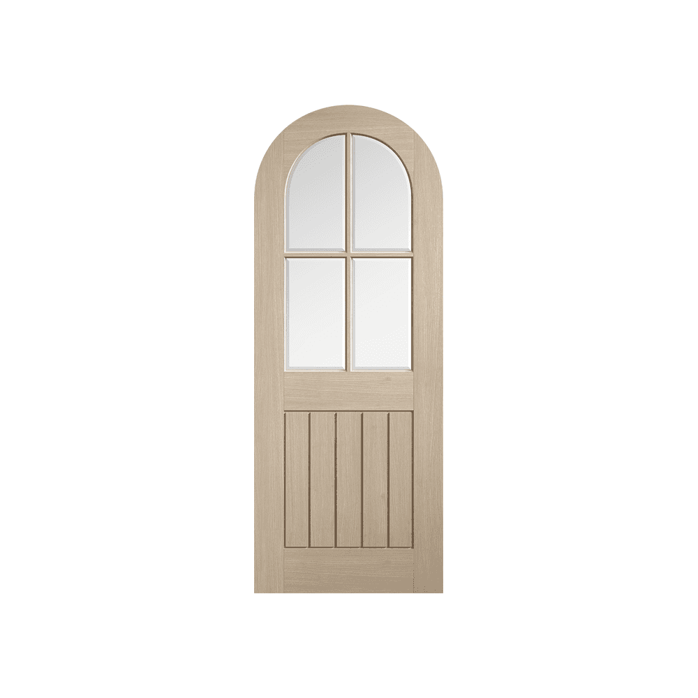 LPD Mexicano Fully Finished Blonde Oak Arched Glazed Internal Door BLPFOMEXCURGL
