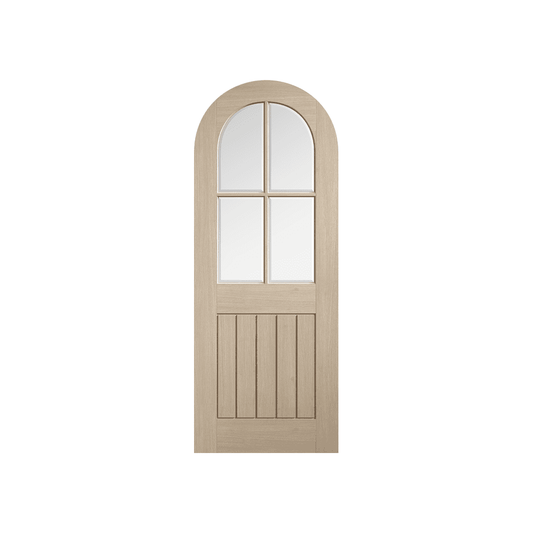 LPD Mexicano Fully Finished Blonde Oak Arched Glazed Internal Door BLPFOMEXCURGL