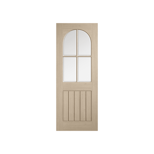 LPD Mexicano Fully Finished Blonde Oak Arched Square Glazed Internal Door BLPFOMEXARCGL