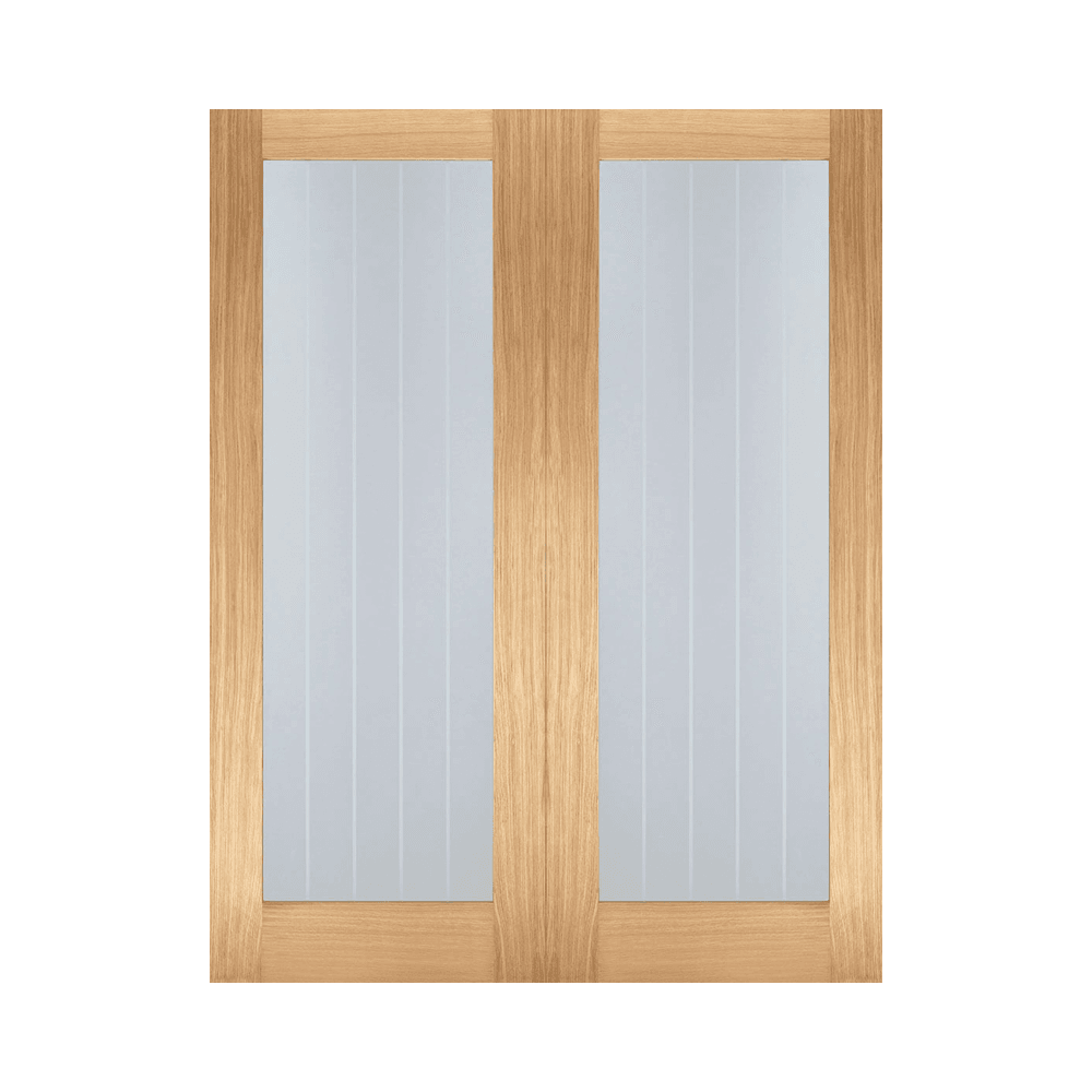 LPD Mexicano Pattern 10 Rebated French Pair Door With Clear Glass OPRSMEXG