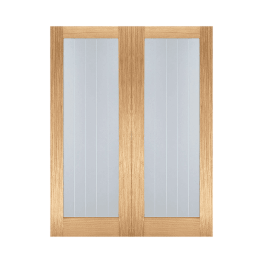 LPD Mexicano Pattern 10 Rebated French Pair Door With Clear Glass OPRSMEXG