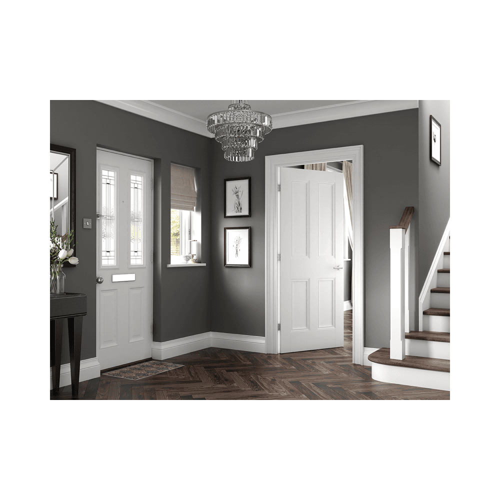 LPD Nostalgia 4 Panel Primed White Internal Door WFNOS4P, view 2