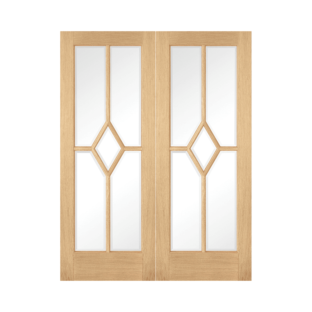 LPD Reims Glazed Pairs Fully Finished Internal Oak Door PFOPRSREICG
