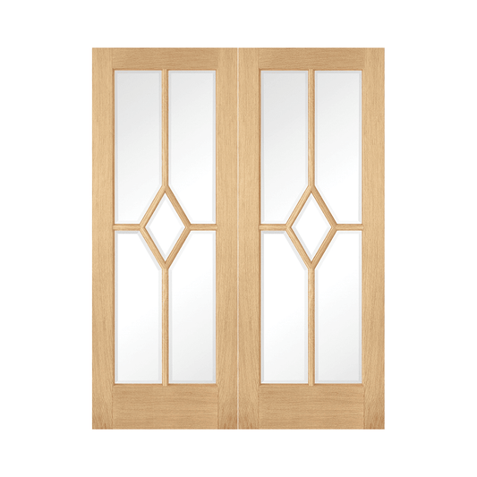 LPD Reims Glazed Pairs Fully Finished Internal Oak Door PFOPRSREICG