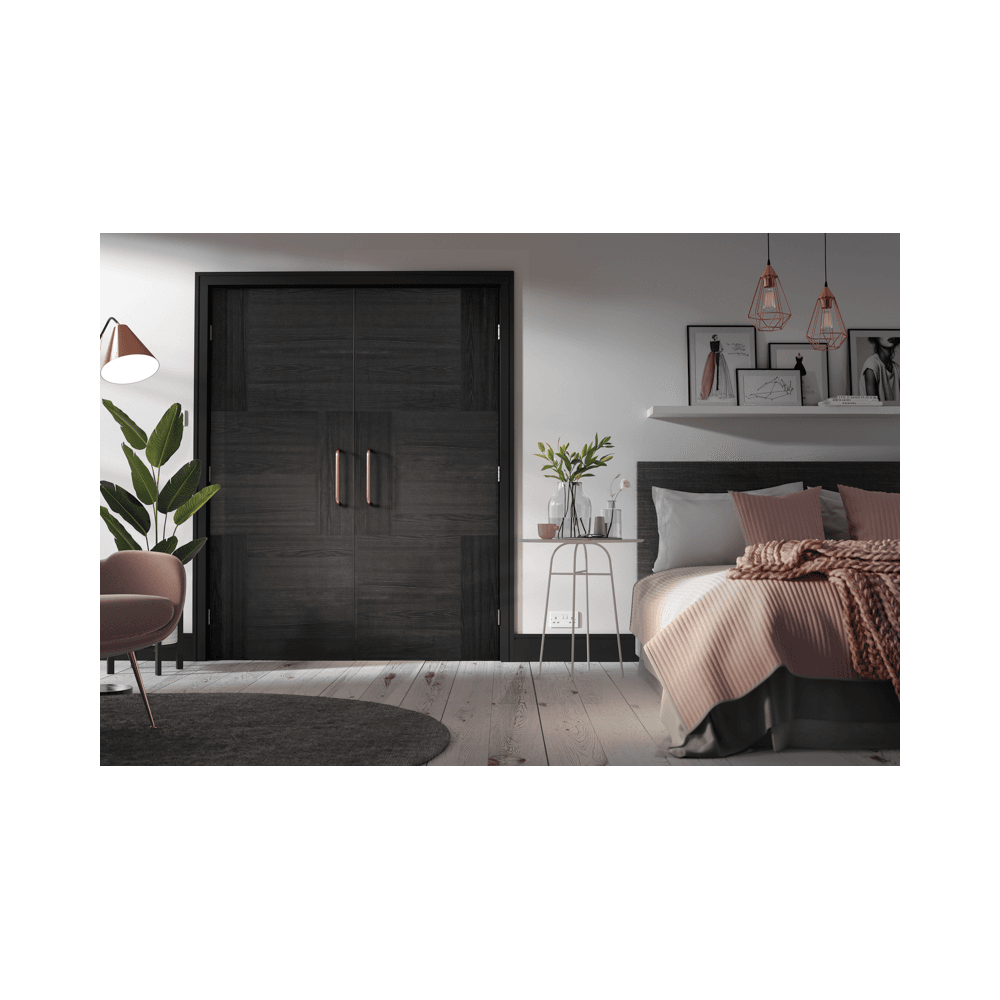 LPD Seis Charcoal Black Fully Finished Internal Fire Door SEIBLAFC, view 2