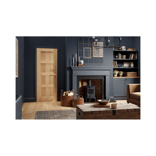 LPD Shaker 4 Panel Unfinished Oak Internal Door OSHAKER4P