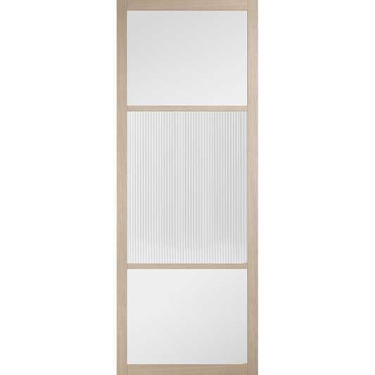 LPD Sutton Fully Finished Blonde Oak Internal Reeded Glazed Door SUTOAKREE