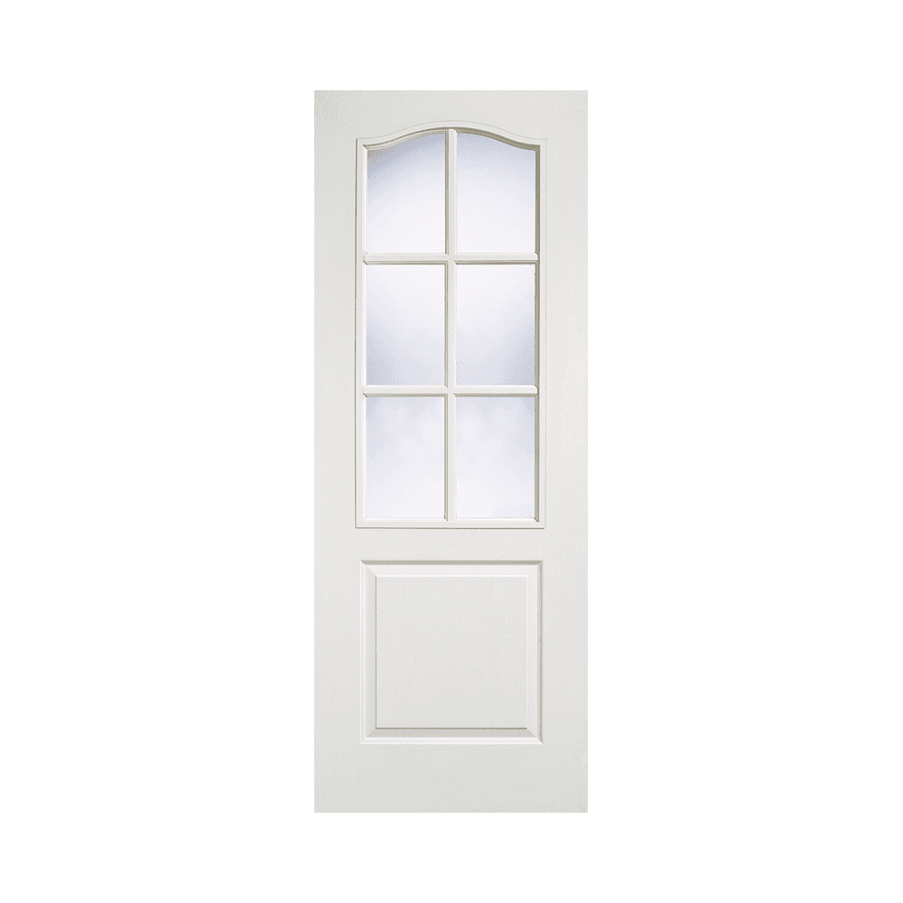 LPD Textured Classical Glazed White Internal Door CLA1P6L