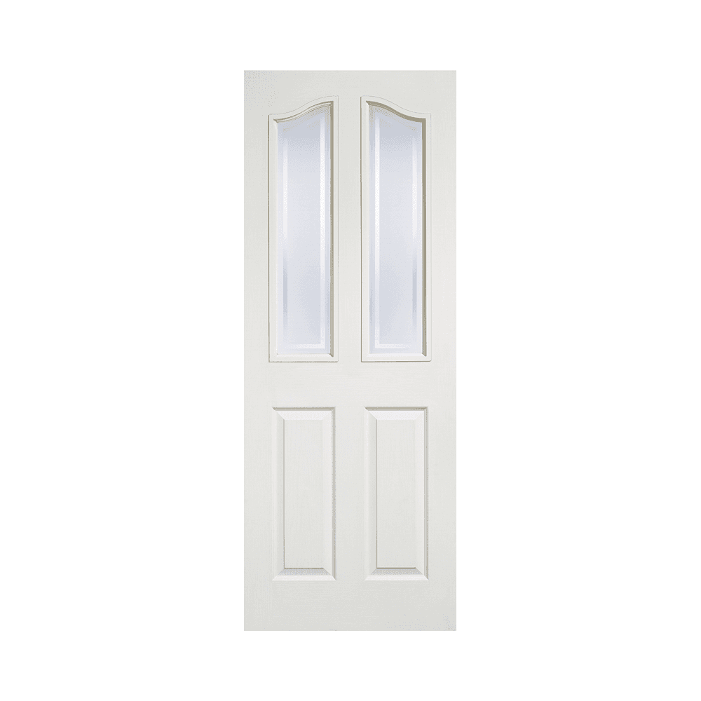 LPD Textured Mayfair Glazed White Internal Door MAY2P2L