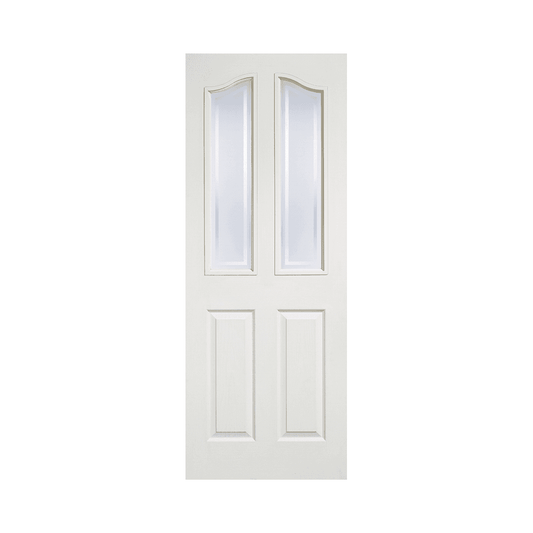LPD Textured Mayfair Glazed White Internal Door MAY2P2L