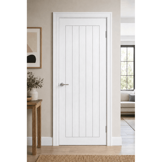 LPD Textured Vertical 5 Panel Internal White Primed Door TEXV5P, view 2