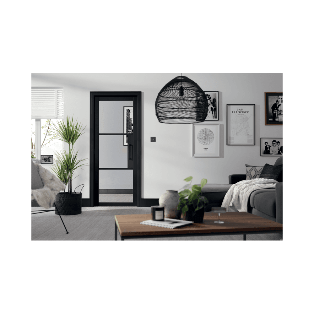 LPD Tribeca Black Internal Clear Glazed Door TRIBLACLR, view 2