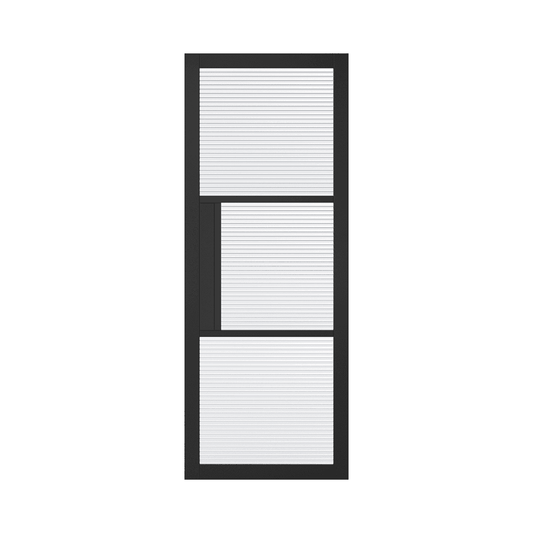 LPD Tribeca Black Internal Reeded Glazed Door TRIBLAREE