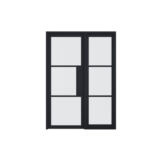 LPD Tribeca Fully Finished Black Glazed Door Without Lock Block WTRINLB2