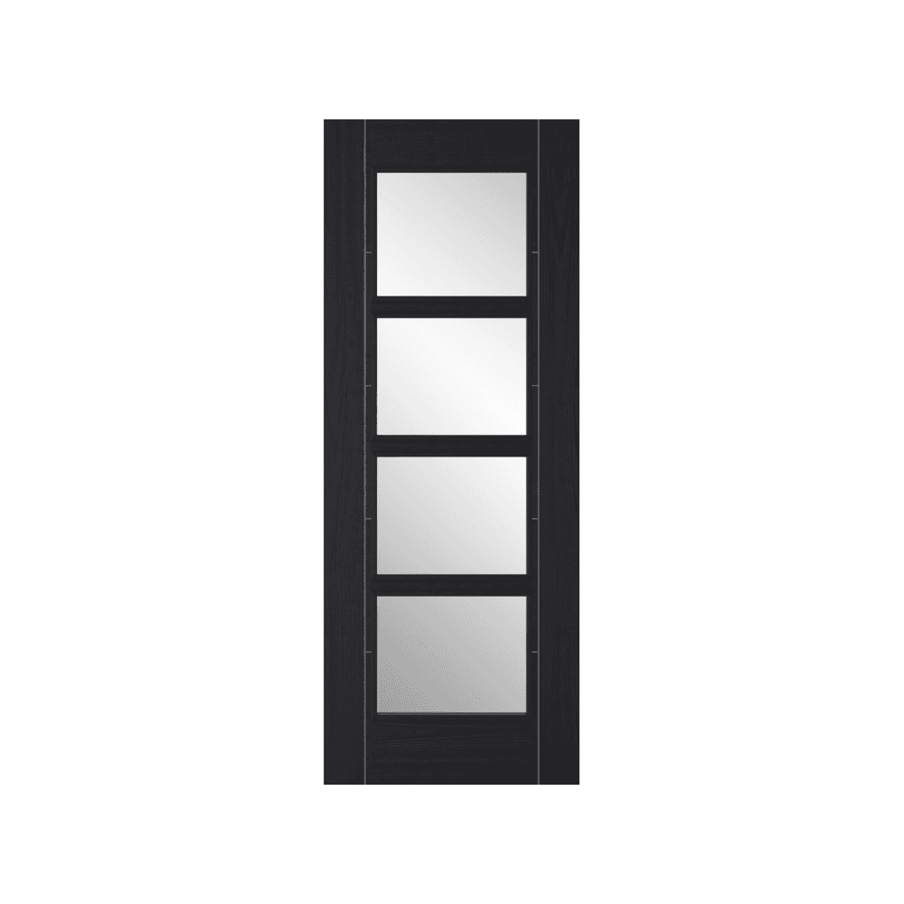 LPD Vancouver Charcoal Black Glazed Fully Finished Internal Fire Door VANBLA4LFC