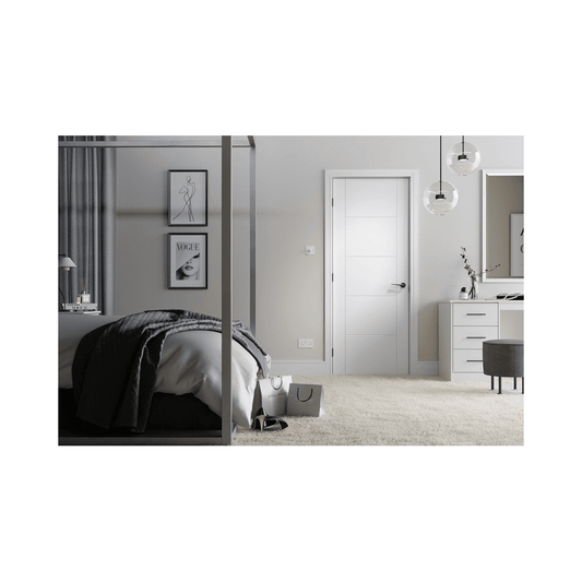 LPD Vancouver Clear Glazed Primed White Internal Door WFVAN4L