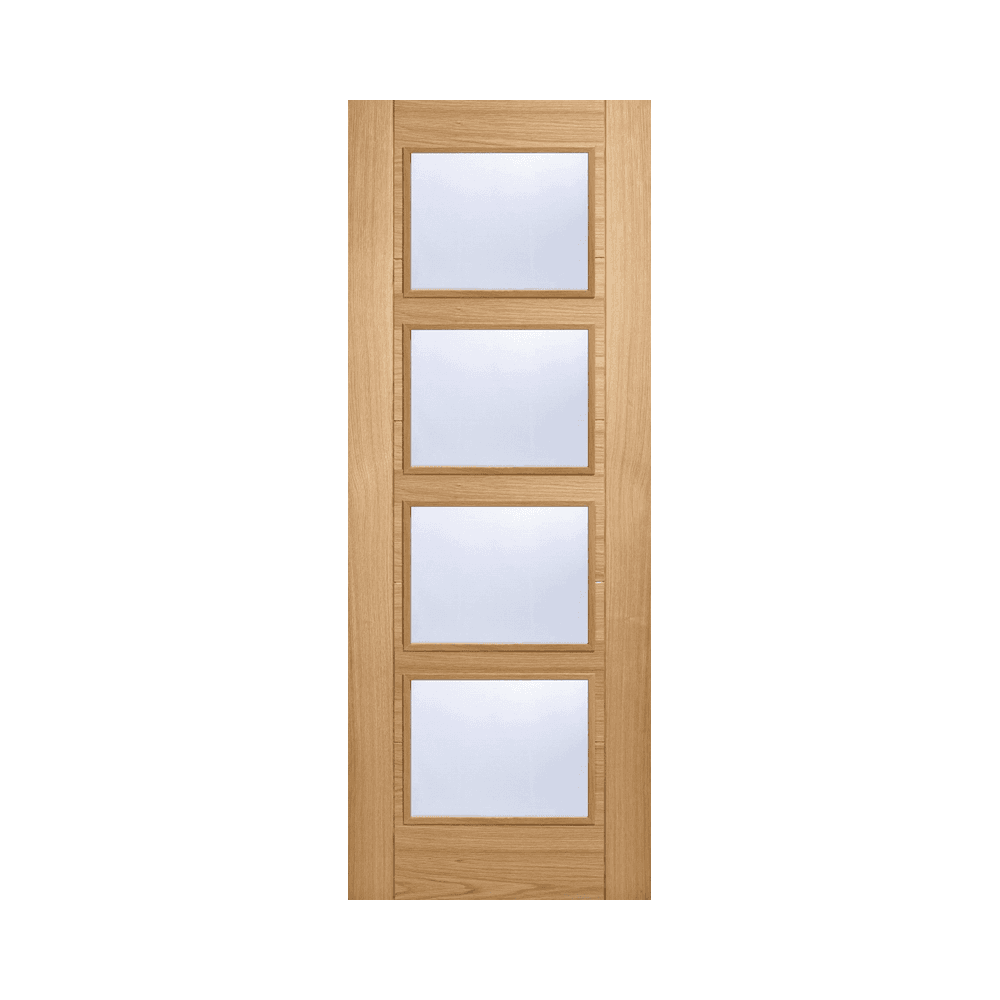 LPD Vancouver Fully Finished Internal Oak Door With Clear Glass OVAN4L